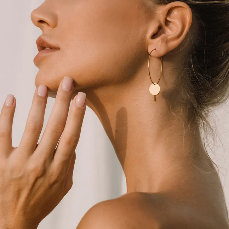 Simply Whispers Pendant Hoop Earrings Clearance
