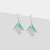 Simply Whispers Pink & Blue Leaf Earrings Hot