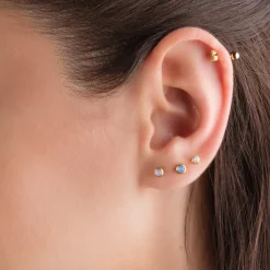 Simply Whispers Pink Crystal Stud Earrings Gold Plated Sale