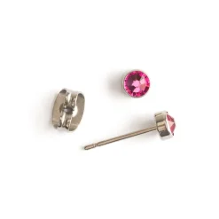 Simply Whispers Pink Crystal Titanium Stud Earrings Clearance