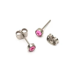 Simply Whispers Pink Crystal Titanium Stud Earrings Clearance