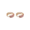 Simply Whispers Pink Pave Huggie Earrings Hot