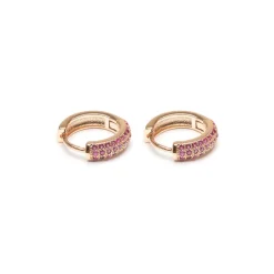 Simply Whispers Pink Pave Huggie Earrings Hot
