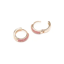 Simply Whispers Pink Pave Huggie Earrings Hot