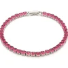 Simply Whispers Pink Round Zirconia Tennis Bracelet Outlet