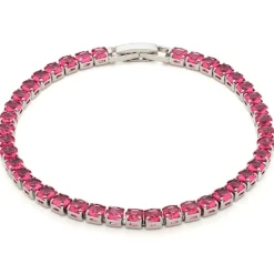 Simply Whispers Pink Round Zirconia Tennis Bracelet Outlet