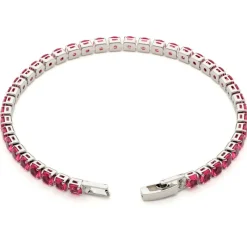 Simply Whispers Pink Round Zirconia Tennis Bracelet Outlet