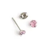 Simply Whispers Pink Zirconia Titanium Stud Earrings Hot