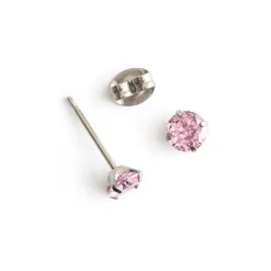 Simply Whispers Pink Zirconia Titanium Stud Earrings Hot