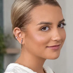 Simply Whispers Pink Zirconia Titanium Stud Earrings Hot
