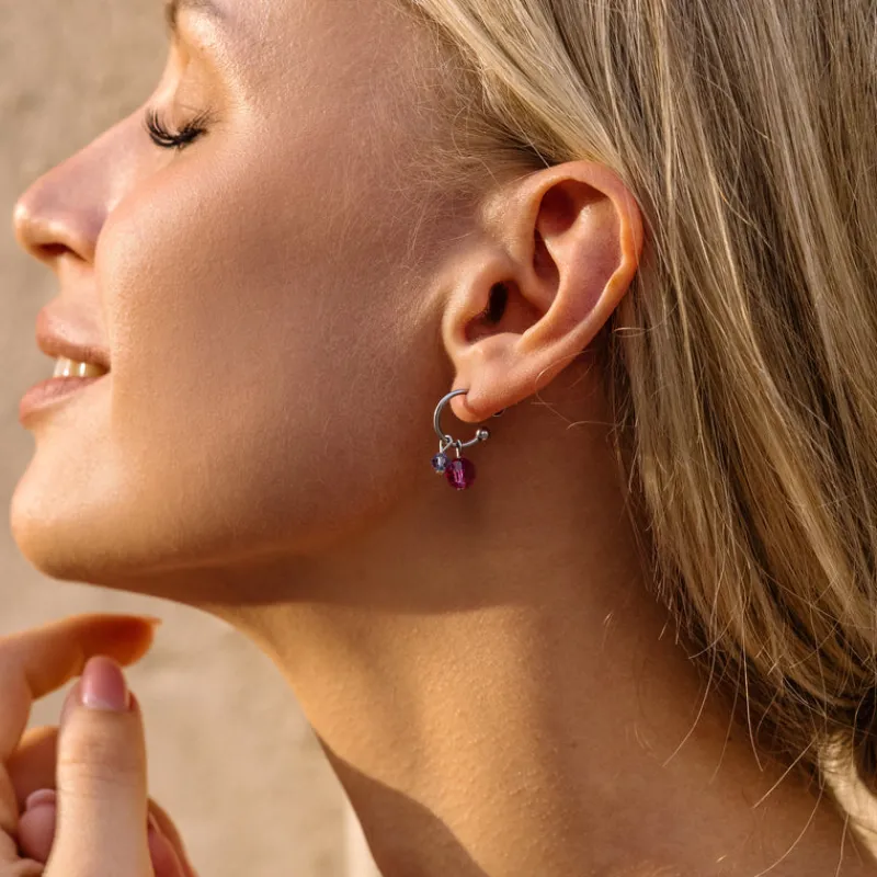 Simply Whispers Purple Beads Hoop Earrings Best