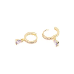 Simply Whispers Purple Drop Huggie Hoops Online