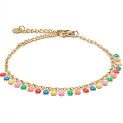 Simply Whispers Rainbow Charms Gold Bracelet Clearance