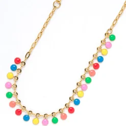 Simply Whispers Rainbow Charms Gold Bracelet Clearance