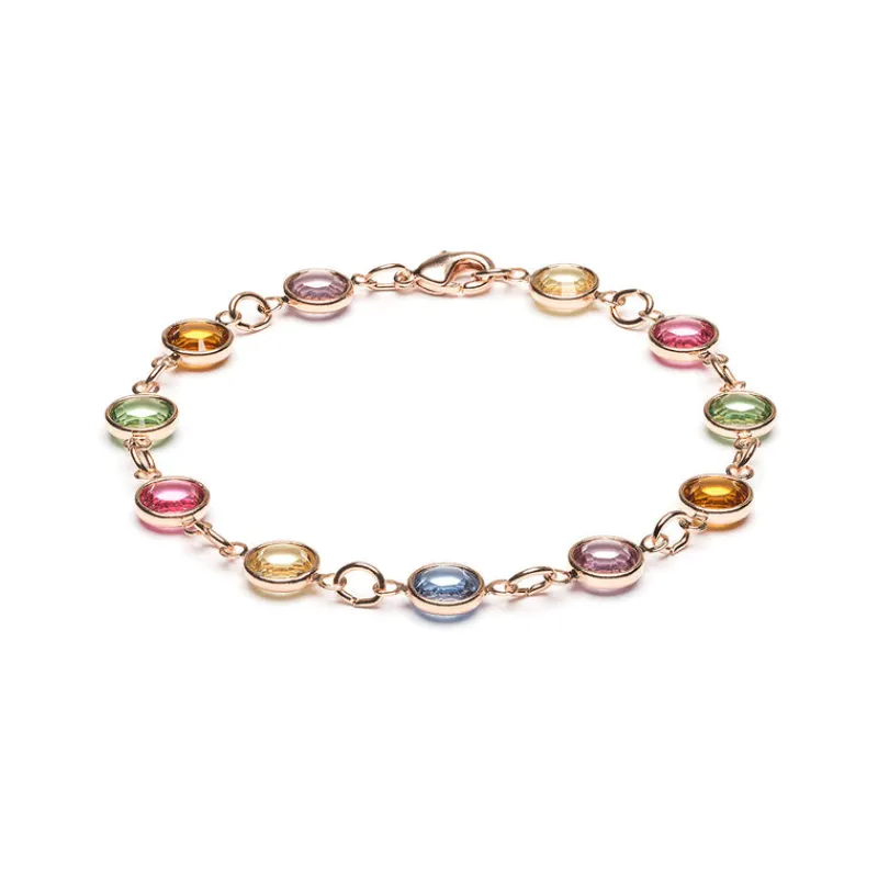 Simply Whispers Rainbow Crystal Rose Gold Plated Bracelet Sale