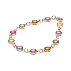 Simply Whispers Rainbow Crystal Rose Gold Plated Bracelet Sale