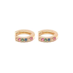 Simply Whispers Rainbow Pave Small Huggie Hoops Online