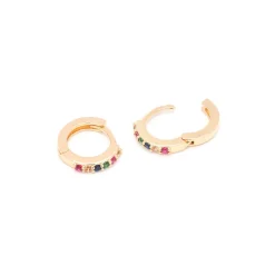 Simply Whispers Rainbow Pave Small Huggie Hoops Online