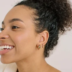 Simply Whispers Rainbow Pave Small Huggie Hoops Online
