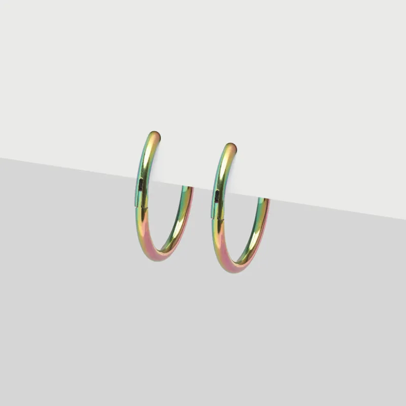 Simply Whispers Rainbow Titanium Huggie Earrings Online