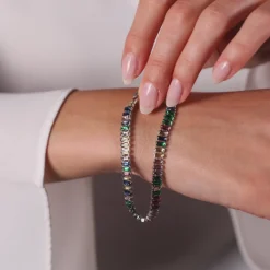 Simply Whispers Rainbow Zirconia Tennis Bracelet Fashion