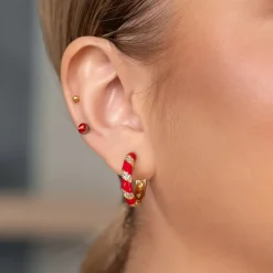 Simply Whispers Red Bezel Titanium Stud Earrings Outlet