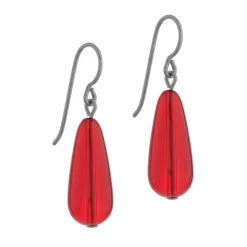 Simply Whispers Red Lantern Niobium French Hook Earrings Fashion