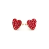 Simply Whispers Red Pave Heart Earrings Gold Plated Outlet