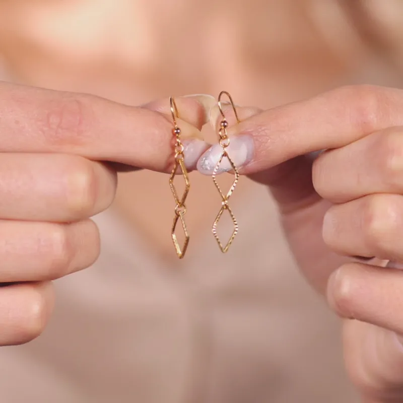 Simply Whispers Rhombus Drop French Hook Earrings Best