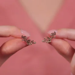 Simply Whispers Rose Gold Butterfly Crystal Ear Climber Discount