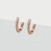 Simply Whispers Rose Gold Pave Huggie Hoops Fashion