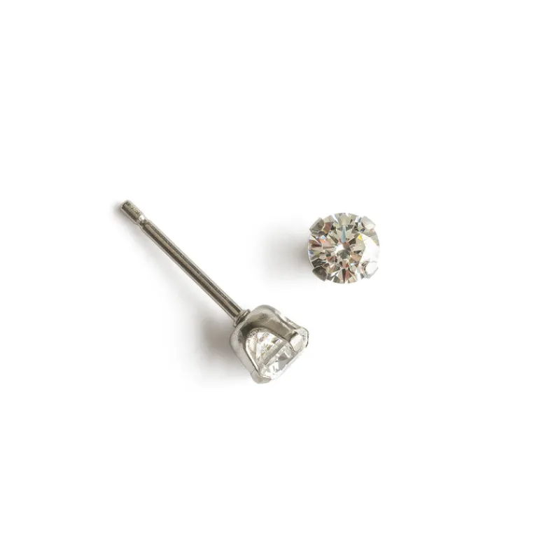 Simply Whispers Round Crystal 4mm Stud Earrings Outlet