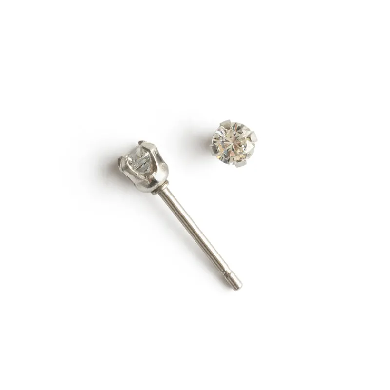 Simply Whispers Round Crystal 3mm Stud Earrings Clearance