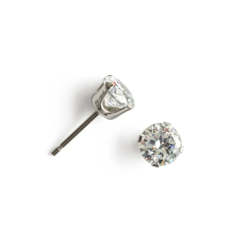 Simply Whispers Round Crystal 6mm Stud Earrings Clearance