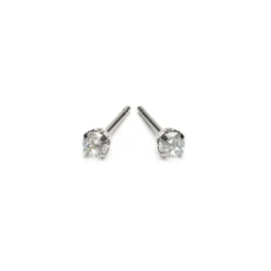 Simply Whispers Round Crystal 3mm Stud Earrings Clearance