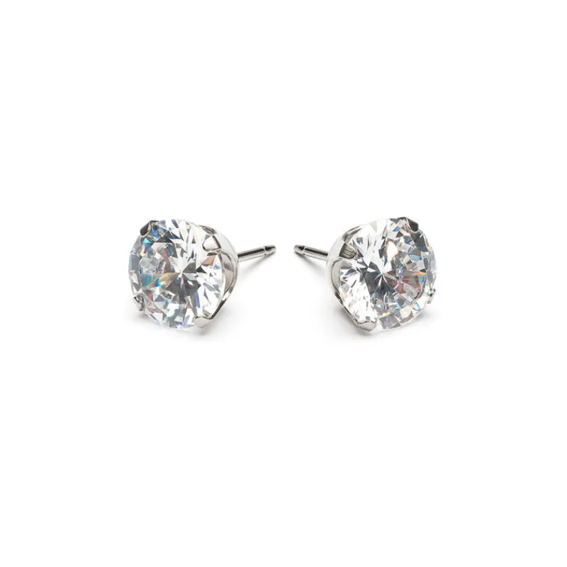 Simply Whispers Round Crystal 8mm Stud Earrings Sale