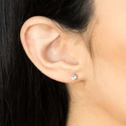 Simply Whispers Round Crystal 4mm Stud Earrings Outlet