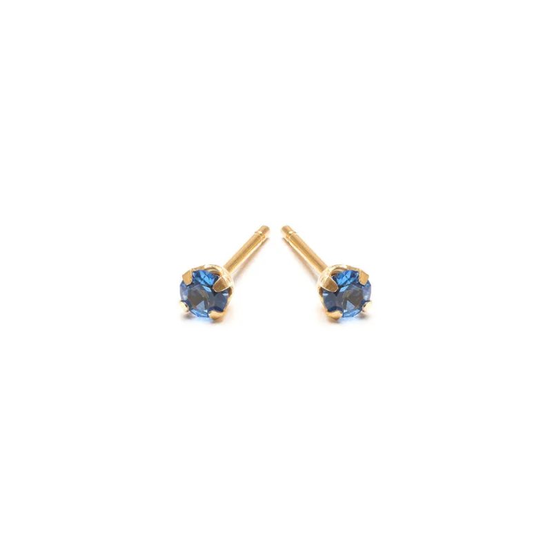 Simply Whispers September Birthstone 14k Gold Plated Stud Earrings Hot