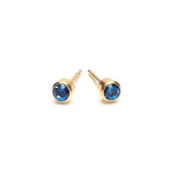 Simply Whispers September Birthstone 14k Gold Plated Earrings Clearance