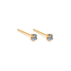 Simply Whispers September Birthstone 14k Gold Plated Stud Earrings Hot