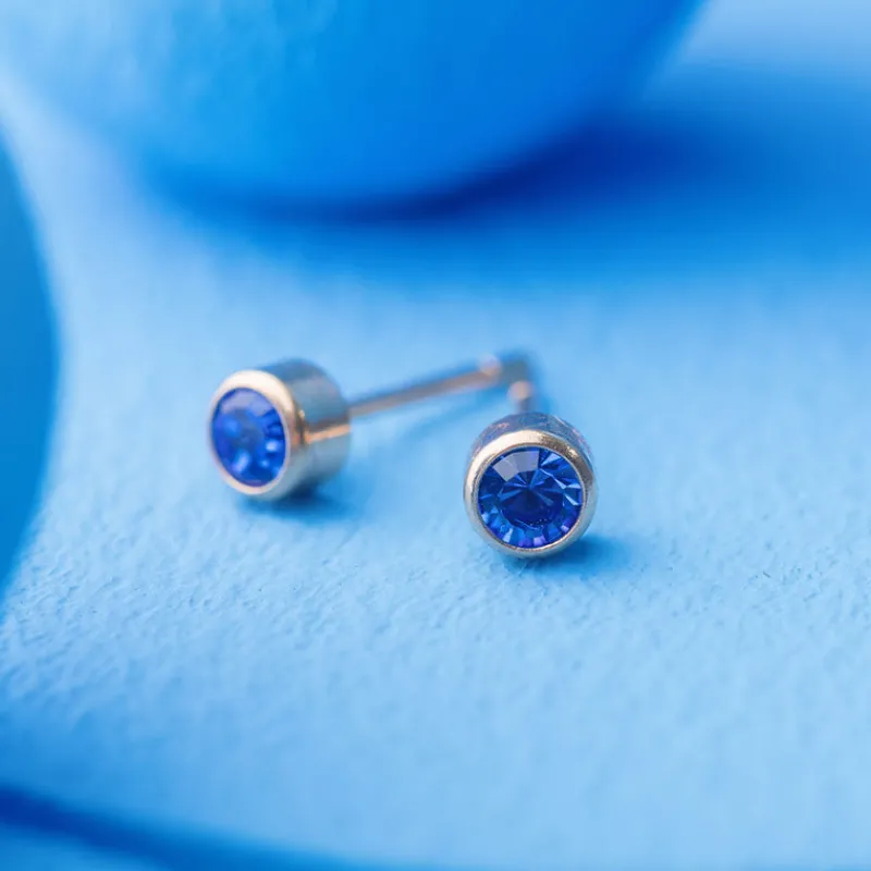 Simply Whispers September Birthstone 14k Gold Plated Earrings Clearance