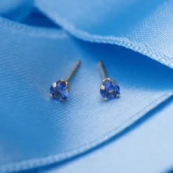 Simply Whispers September Birthstone 14k Gold Plated Stud Earrings Hot