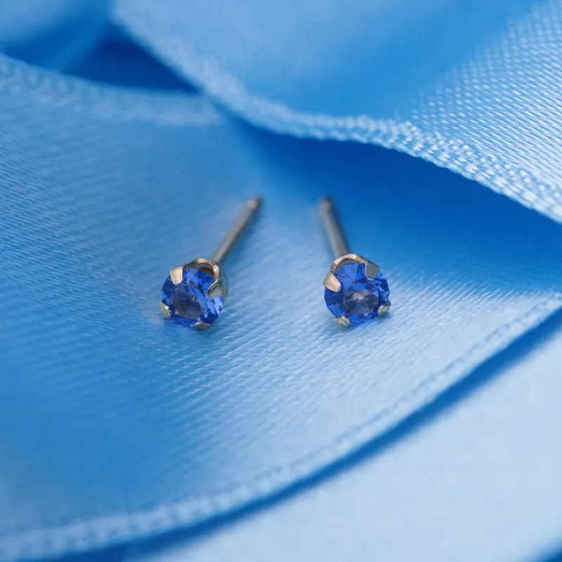 Simply Whispers September Birthstone 14k Gold Plated Stud Earrings Hot