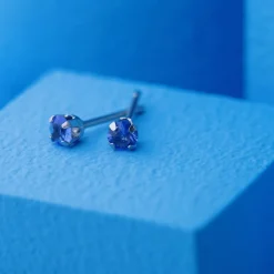 Simply Whispers September Birthstone Stainless Steel Stud Earrings Outlet