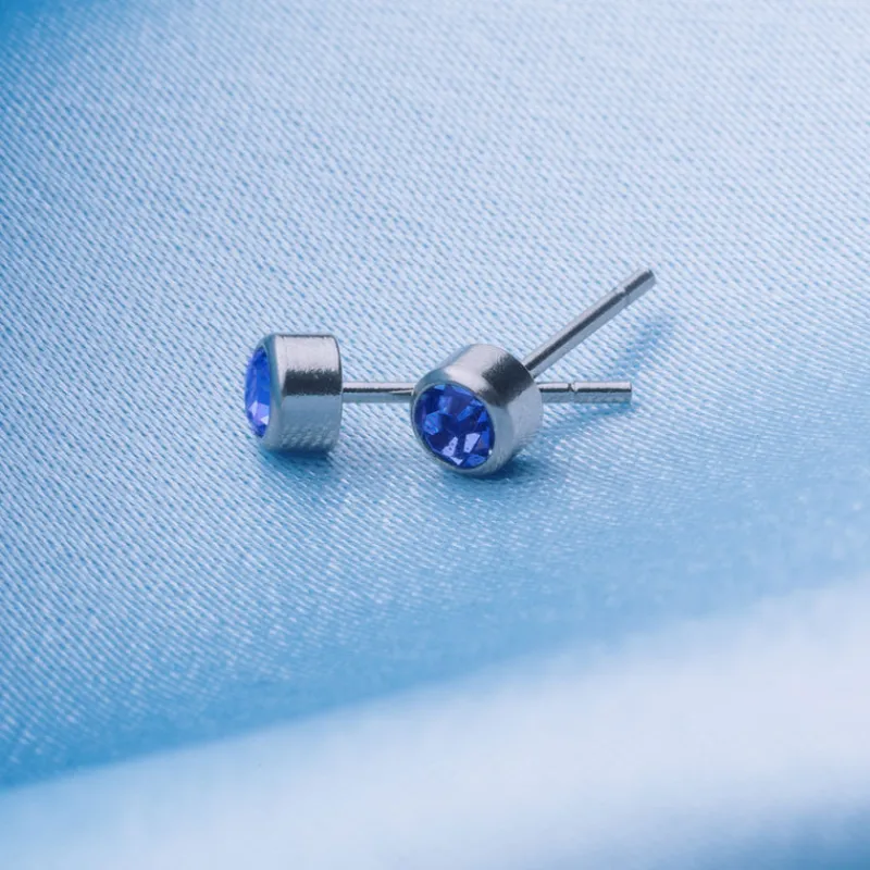 Simply Whispers September Birthstone Stainless Steel Earrings Fashion