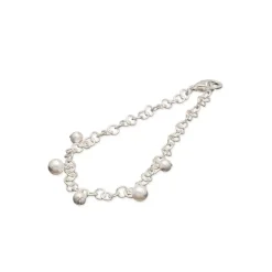 Simply Whispers Silver Bead Pearl Charm Bracelet Sale