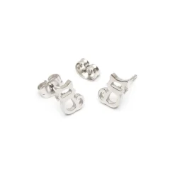 Simply Whispers Silver Cat Stud Earrings Outlet