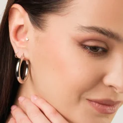 Simply Whispers Silver Chunky Hoop Earrings Clearance