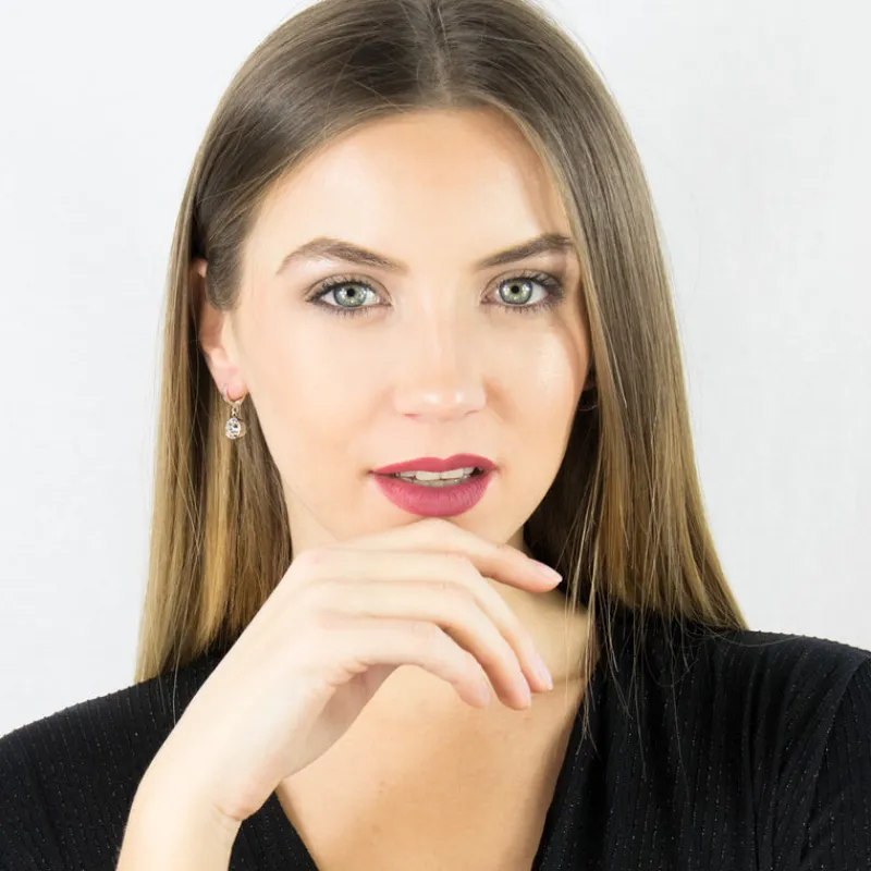 Simply Whispers Silver Crystal Leverback Earrings Outlet
