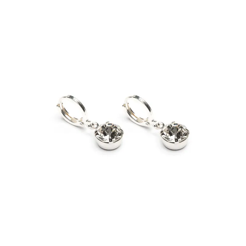 Simply Whispers Silver Crystal Leverback Earrings Outlet